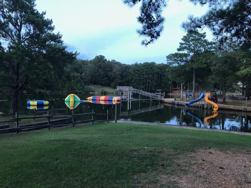 Inflatable fun on a lake