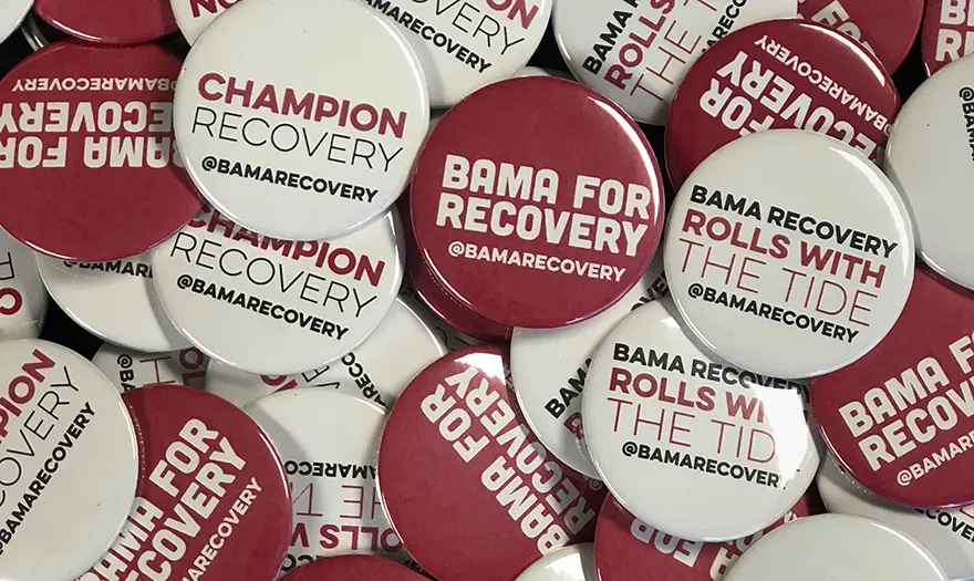 Bama for Recovery buttons